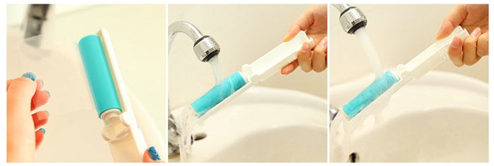 Portable Reusable Sticky Lint Roller Pet Hair Remover Dust Cleaner- White