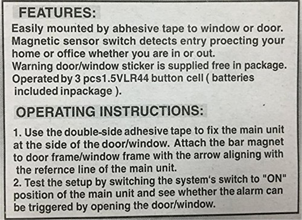 Wireless Entry Home Door Window Burglar Alarm With Safety Security ALARM System Magnetic Sensor- White 1Pc Wireless Entry Home Door Window Burglar Alarm With Safety Security ALARM System Magnetic Sensor- White 1Pc