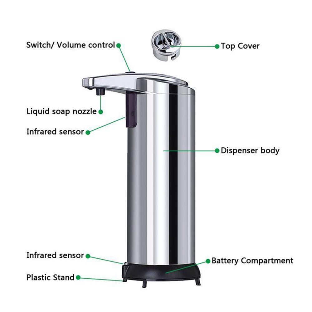 Stainless Steel Automatic Sensor Soap Liquid Dispenser- Silver