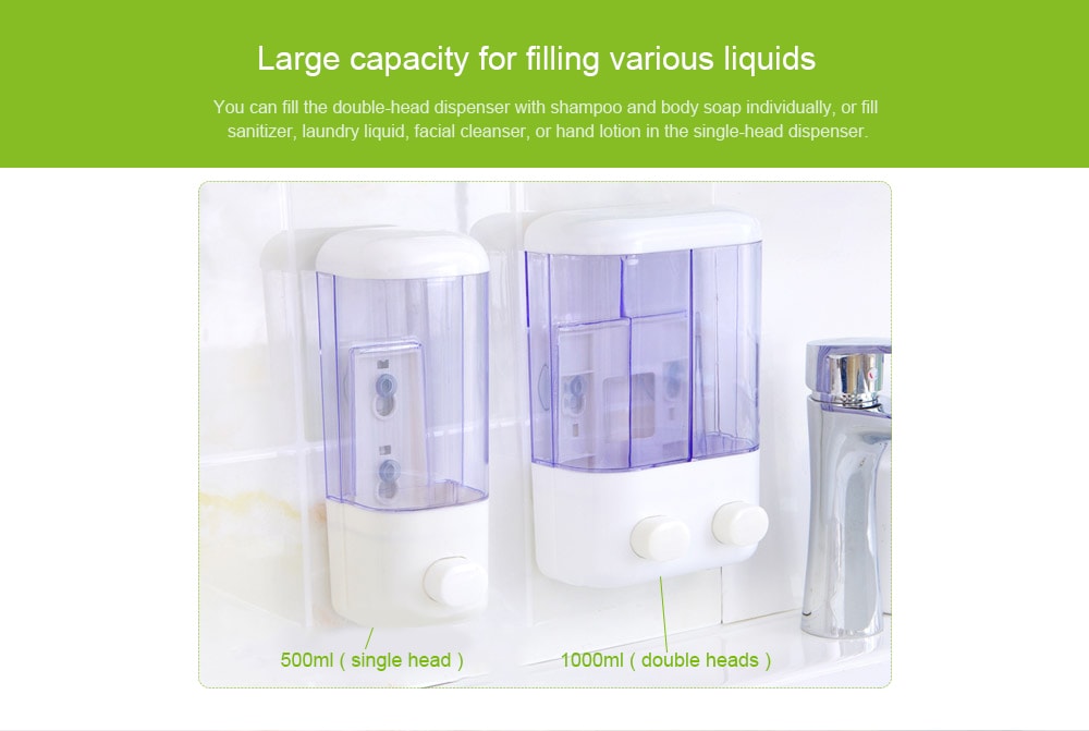 Wall-mounted Liquid Soap Dispenser Lavatory Bath Shower Accessories- Milk White Size S