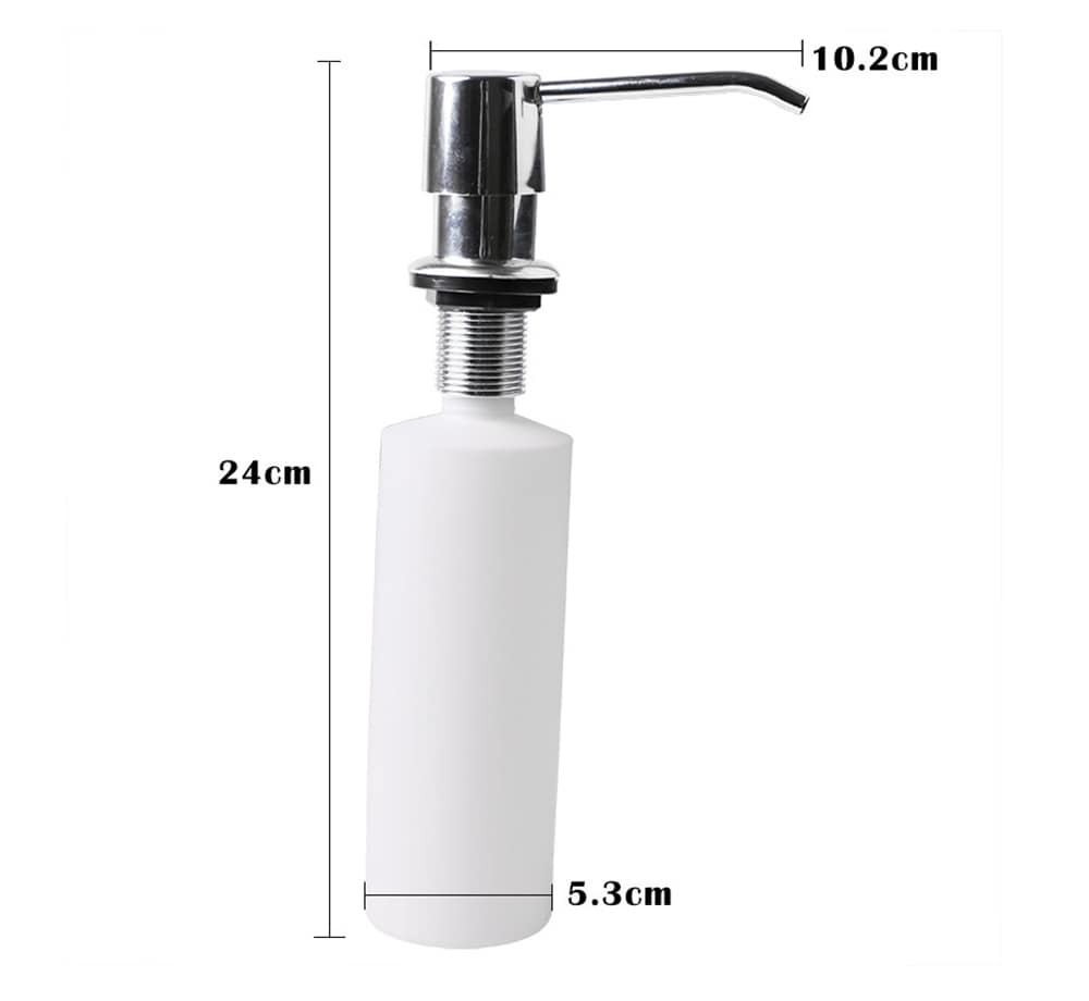 Sink Kitchen Cleaning Accessories All Plastic Press Soap Dispenser- White