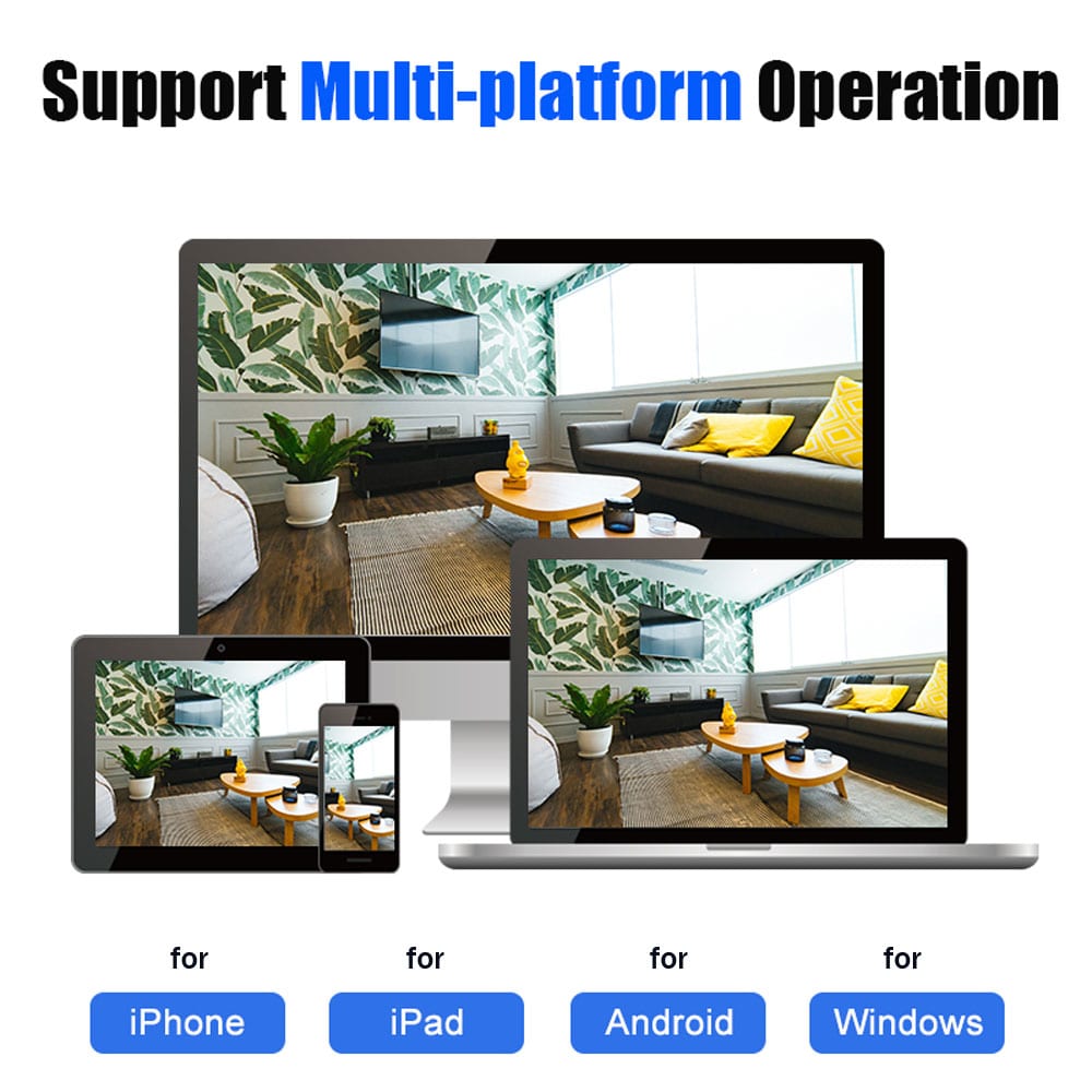 Smart 3D VR Camera Monitor 360 Degree Panoramic WiFi SD Card- White