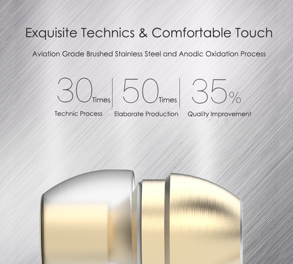 UIISII HM7 In-ear Wired Fragrance Music Earphones with On-cord Control- Golden