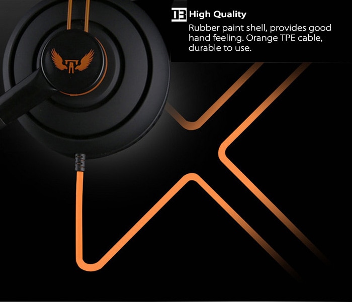 OVANN X7 Professional Gaming Headsets On-cord Control Comfortable Wearing- Black and Orange