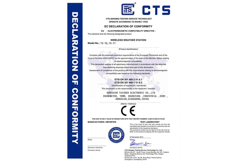 TS - 76 Multi-functional 433MHz Wireless Weather Station Digital LCD Thermometer Hygrometer Clock Alarm Barometer Calendar Moon Phase Display- White