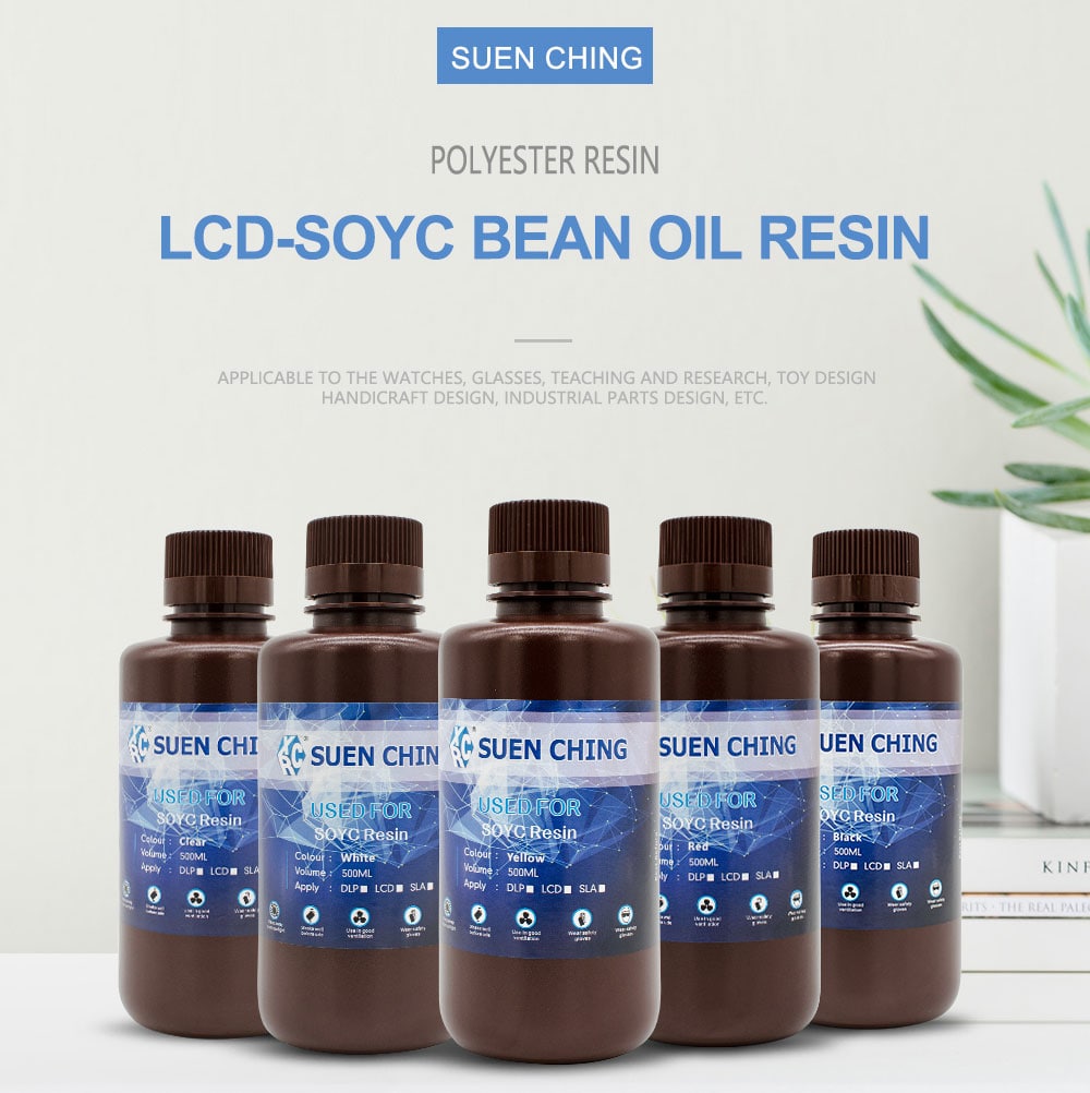 XRC 1000g 1000ml LCD 3D Printer Polyester Bean Oil Resin - Yellow 1kg