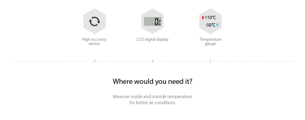 Mini LCD Digital Thermometer Temperature Indoor Convenient Sensor Meter- Black