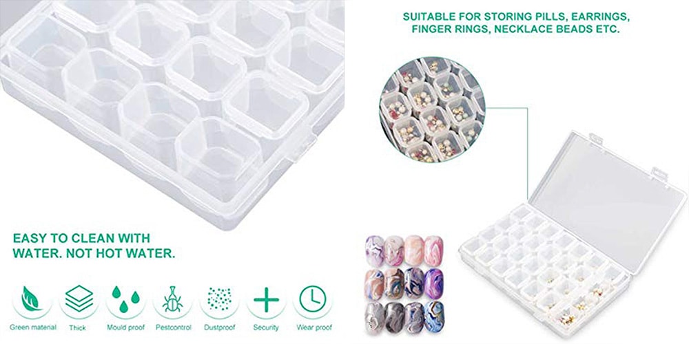 Transparent Plastic Grid Box Storage Organizer - Transparent