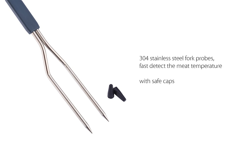 TS - BN60 Digital BBQ Electronic Meat Thermometer Barbecue Fork Probe- Black Grey