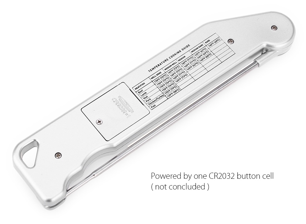 TS - BN61 Digital Food Thermometer LCD Screen for Milk Coffee Barbecue- Silver Gray