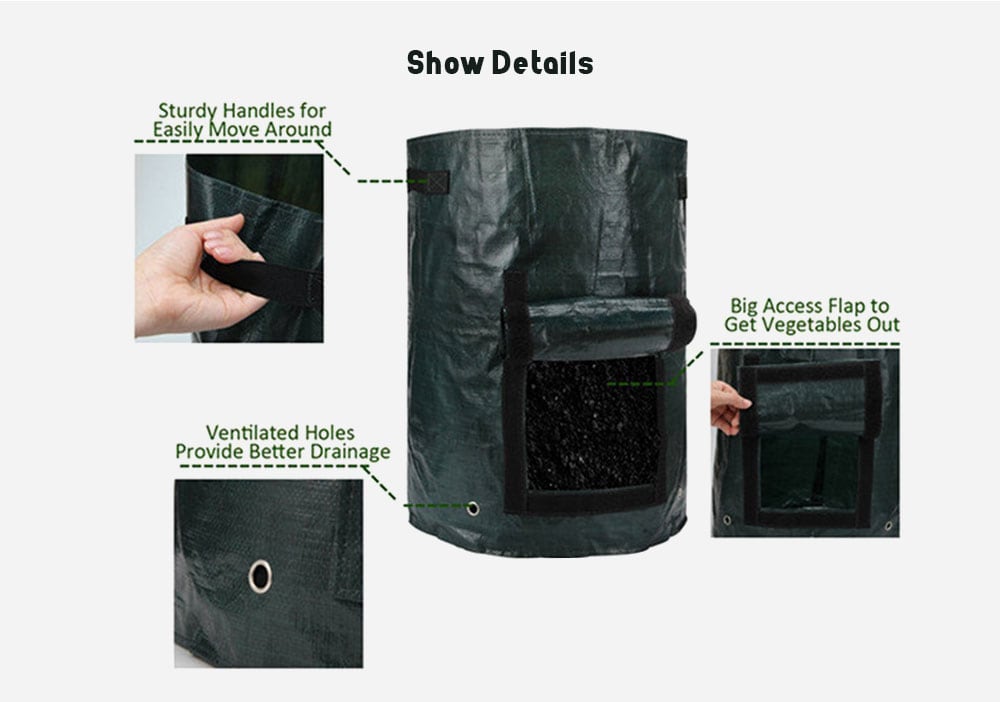 Potato Planting Vegetable Bag Simple Gardening PE Barrel- Medium Sea Green