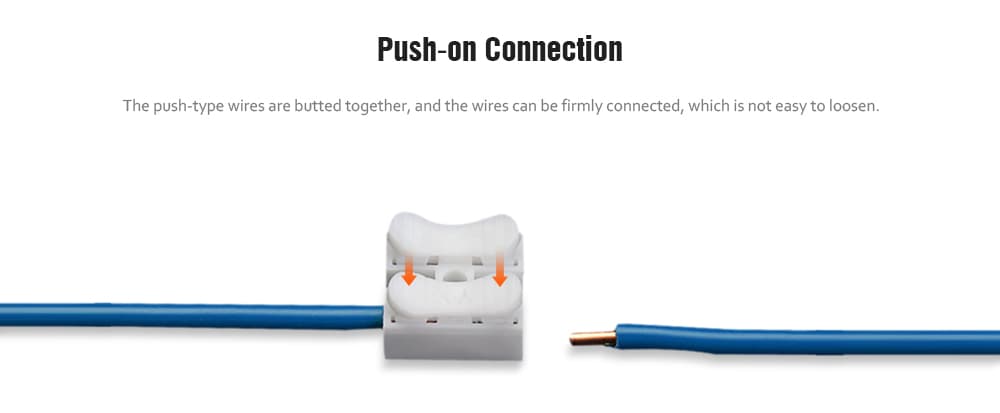 Press Type Fast 2 Bit CH-2 Wire Connectors CH Terminal Fire Retardant Socket 30pcs- White 30pcs