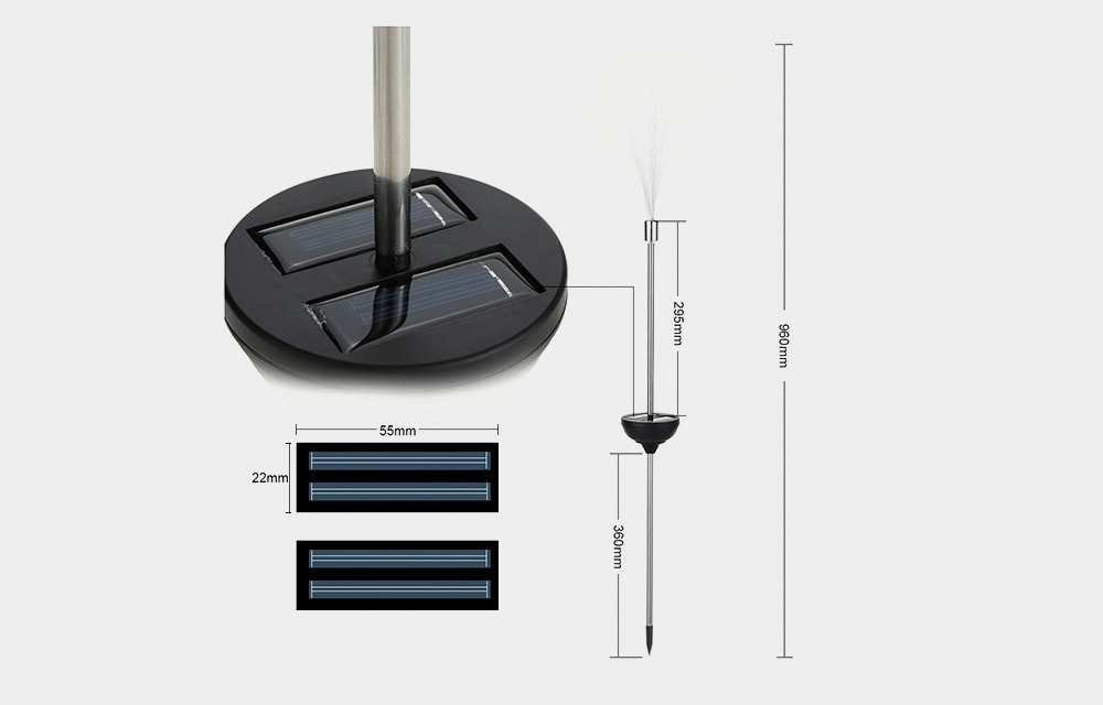 Outdoor Optical Fiber Color Change LED Lawn Garden Solar Light 2pcs- White