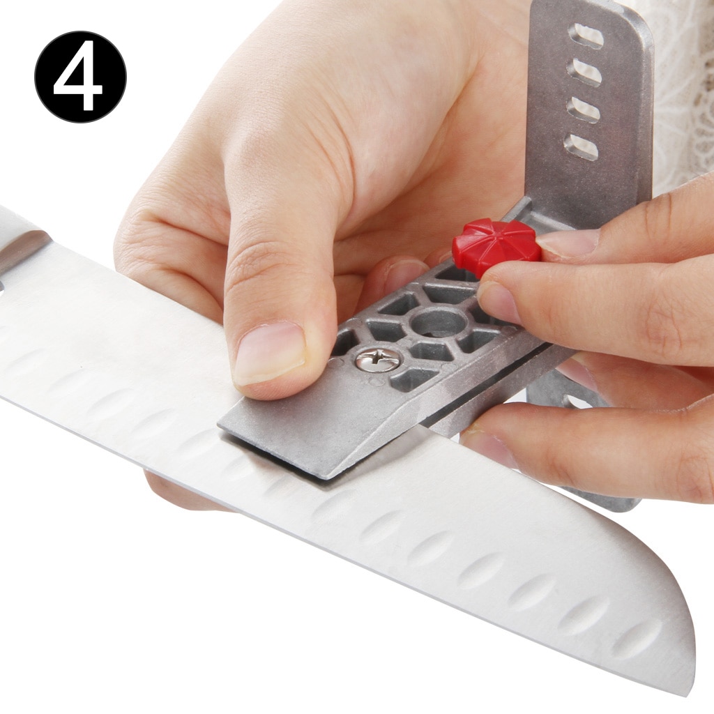 Professional Wide Range Kitchen Knife Sharpener System Fix-angle 5 Stone Version- Black