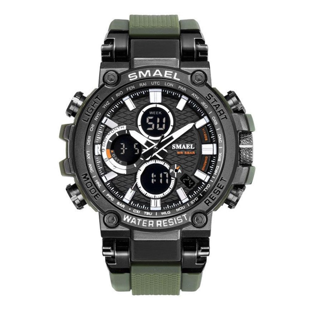 Smael Men'S Fashion Creative Large Dial Analog-Digital Sport Watch- Cherry Red Smael Men'S Fashion Creative Large Dial Analog-Digital Sport Watch- Cherry Red