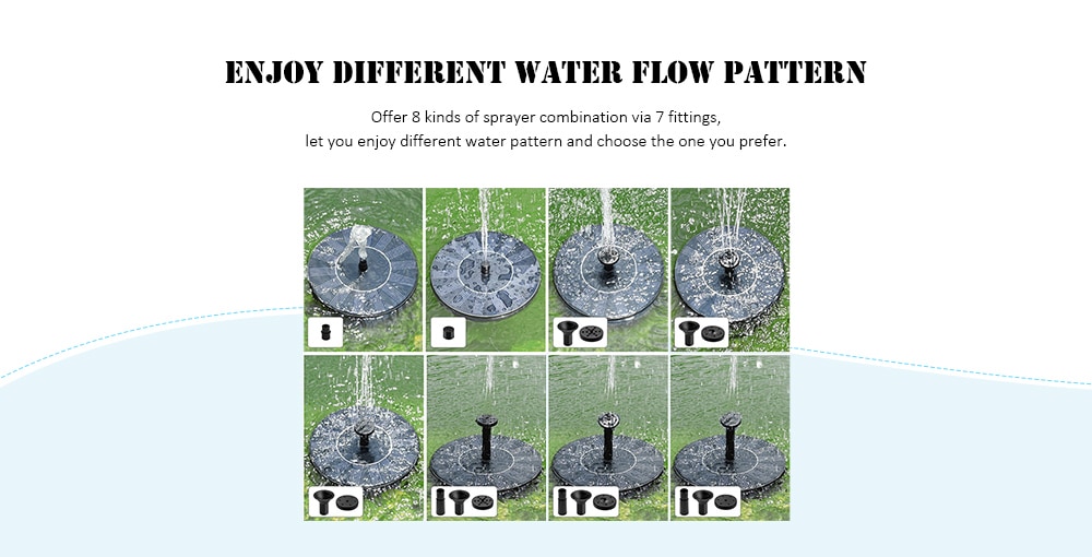 Solar Floating Bath Fountain Pump For Garden and Patio Watering- Black