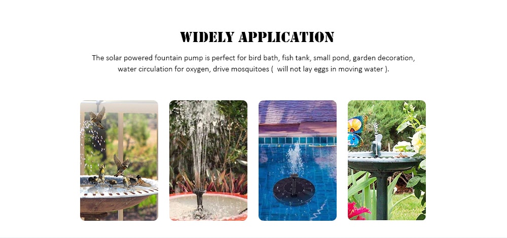 Solar Floating Bath Fountain Pump For Garden and Patio Watering- Black