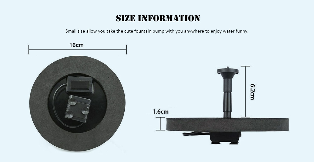 Solar Floating Bath Fountain Pump For Garden and Patio Watering- Black