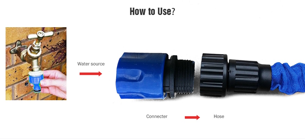 Wegarden Stretch Hose Adaptor Connector Spray Appliance- Blue