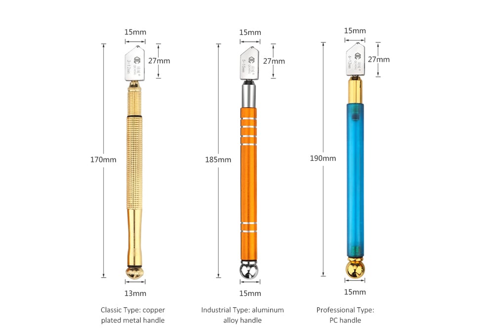 Wheel Type Glass Knife Cutter Tile Cutting Tool 1pc- Iceberg