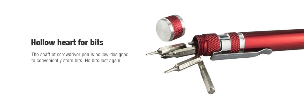 TP-3011 8 in 1 Multi Portable Pen Shaped Screwdriver Set  8 Bits Interchangeable Alloy Steel Hardware- Black