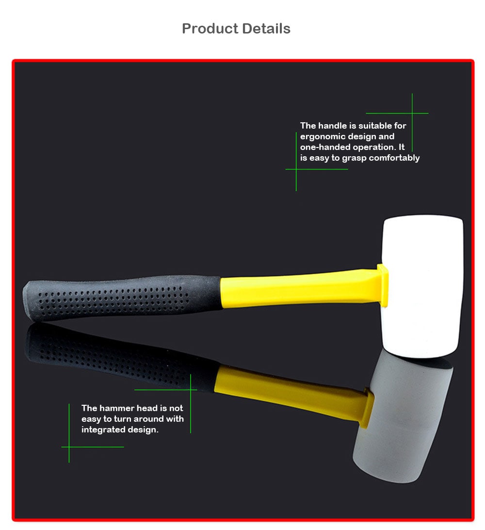 Wooden Floor Tile Rubber Hammer Multifunctional Repair Tool- Crystal Cream S55