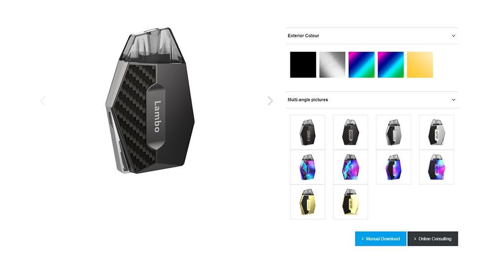 One Vape Lambo Kit with Built-in 360mAh Li-ion Battery- Gold