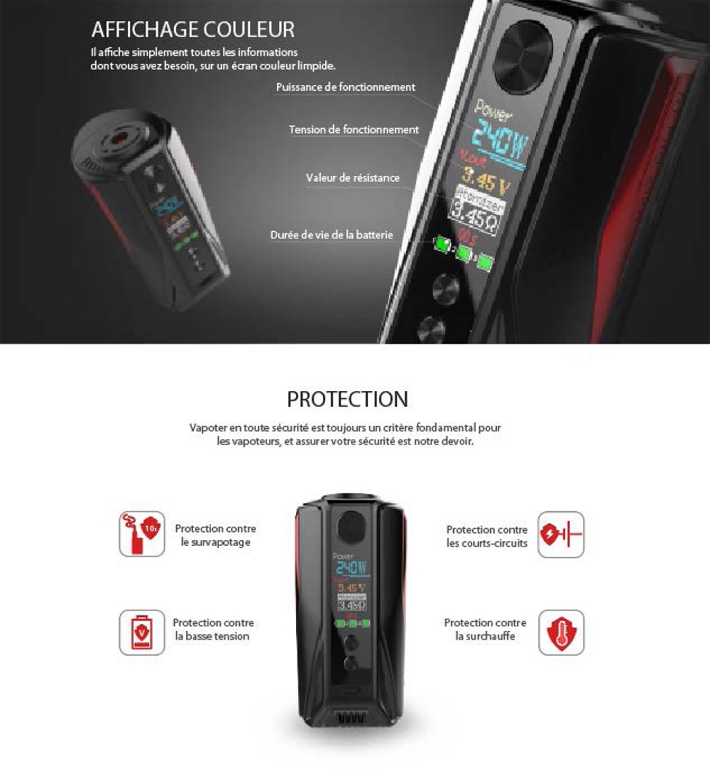 Vaptio N1 Pro 240W  Electronic Smoke Mod- Black