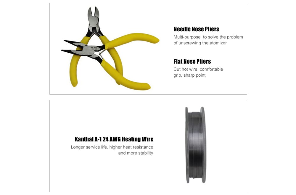 Original LTQ Vapor RBA Coil Designer Disassembling Repair Tools Kit with 16 Pieces Tool for Electronic Cigarettes DIY Atomizer- Black