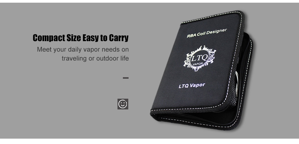 Original LTQ Vapor RBA Coil Designer Disassembling Repair Tools Kit with 16 Pieces Tool for Electronic Cigarettes DIY Atomizer- Black