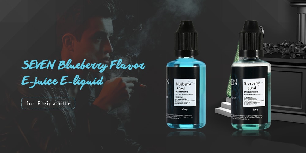 SEVEN Blueberry Flavor E-juice E-liquid for E Cigarette- Transparent 30ml 3mg