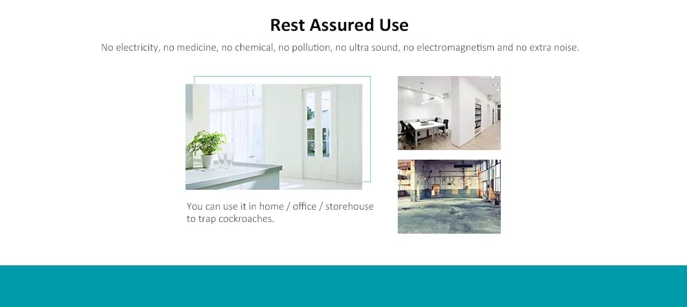 Reusable Automatic Cockroach Trap Efficient Bug Catcher Pest Control- Black