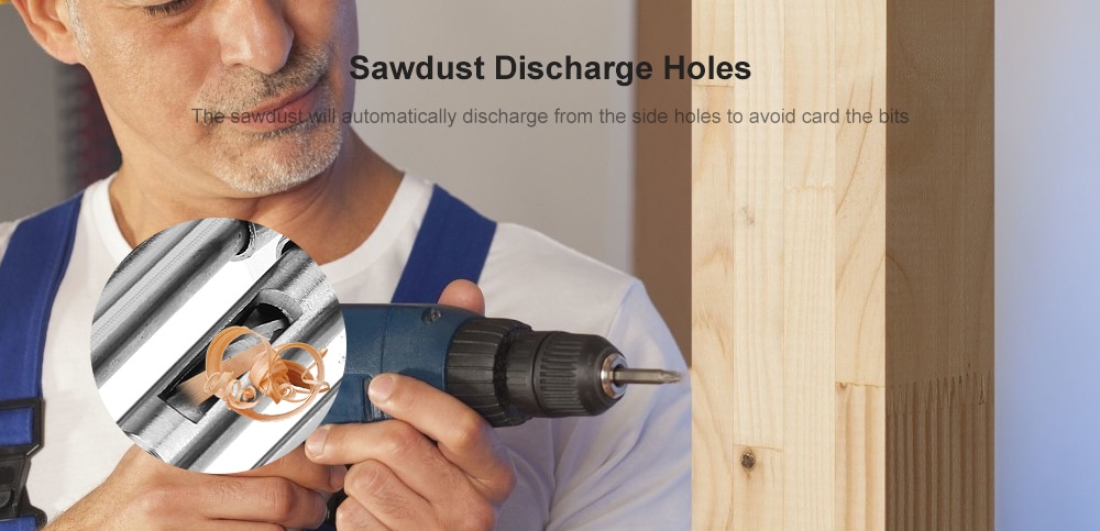 Self Centering Hinge Twist Drill Bits Window Doors Screw Hole Saw Woodworking Tool 7pcs - Silver