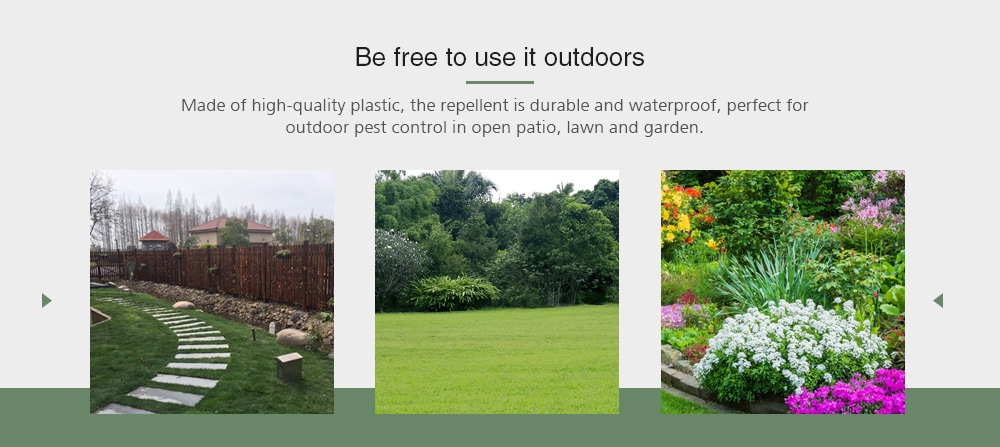 RC - 501 Solar Power Ultrasonic Sonic Gopher Mole Snake Mouse Pest Repeller Repellent for Lawn Garden Yards- Green