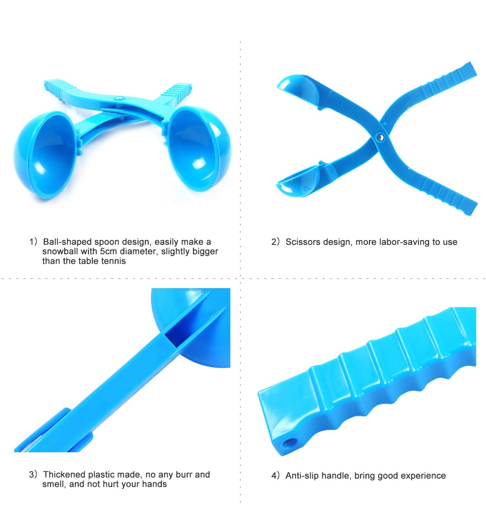 Funny Plastic Snowball Maker Scoop Tool for Winter Games Props- Colormix