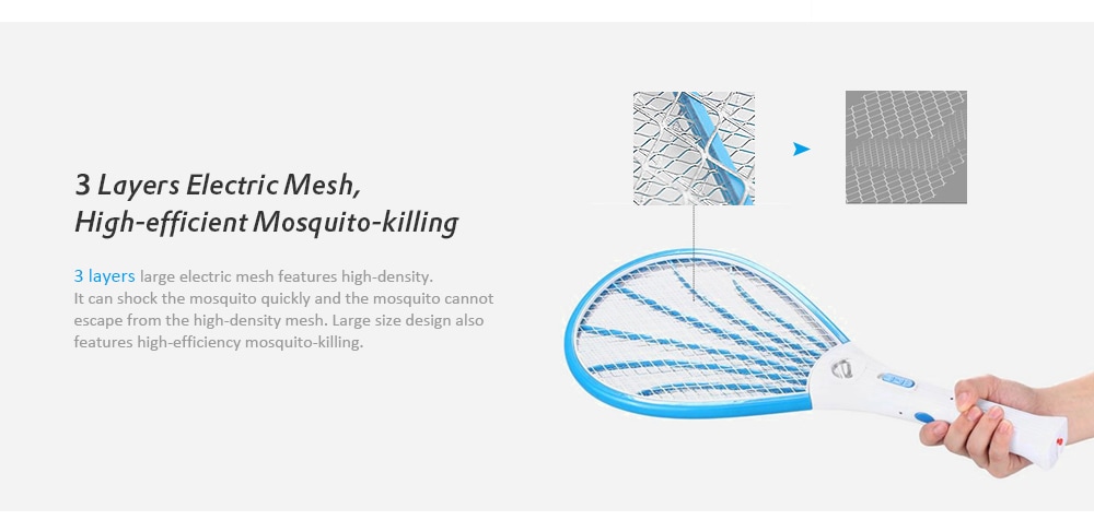 Rechargeable Electric Bug Mosquito Swatter with LED Lamp- Green