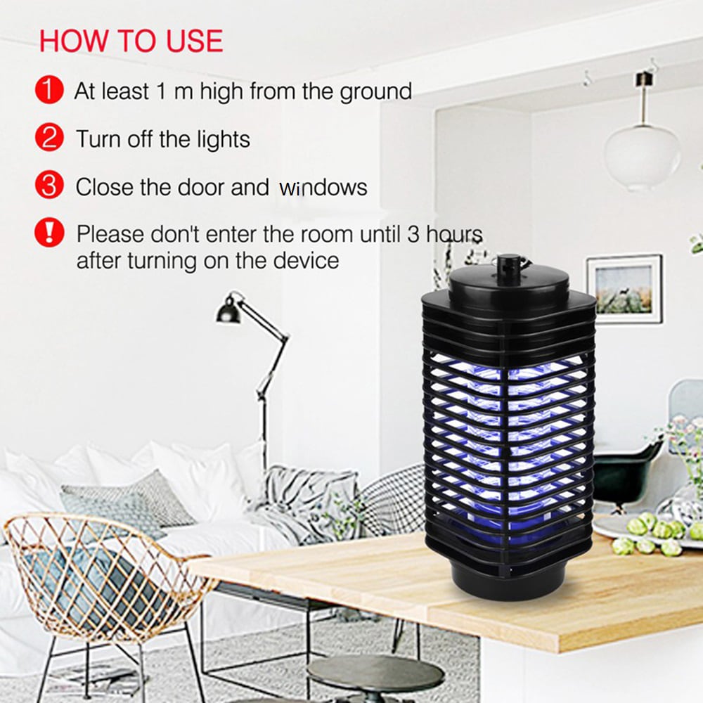 NT - 8 Photocatalyst Electronic Mosquito Killer Indoor Bug Zapper Lamp - Black US PLUG 110V