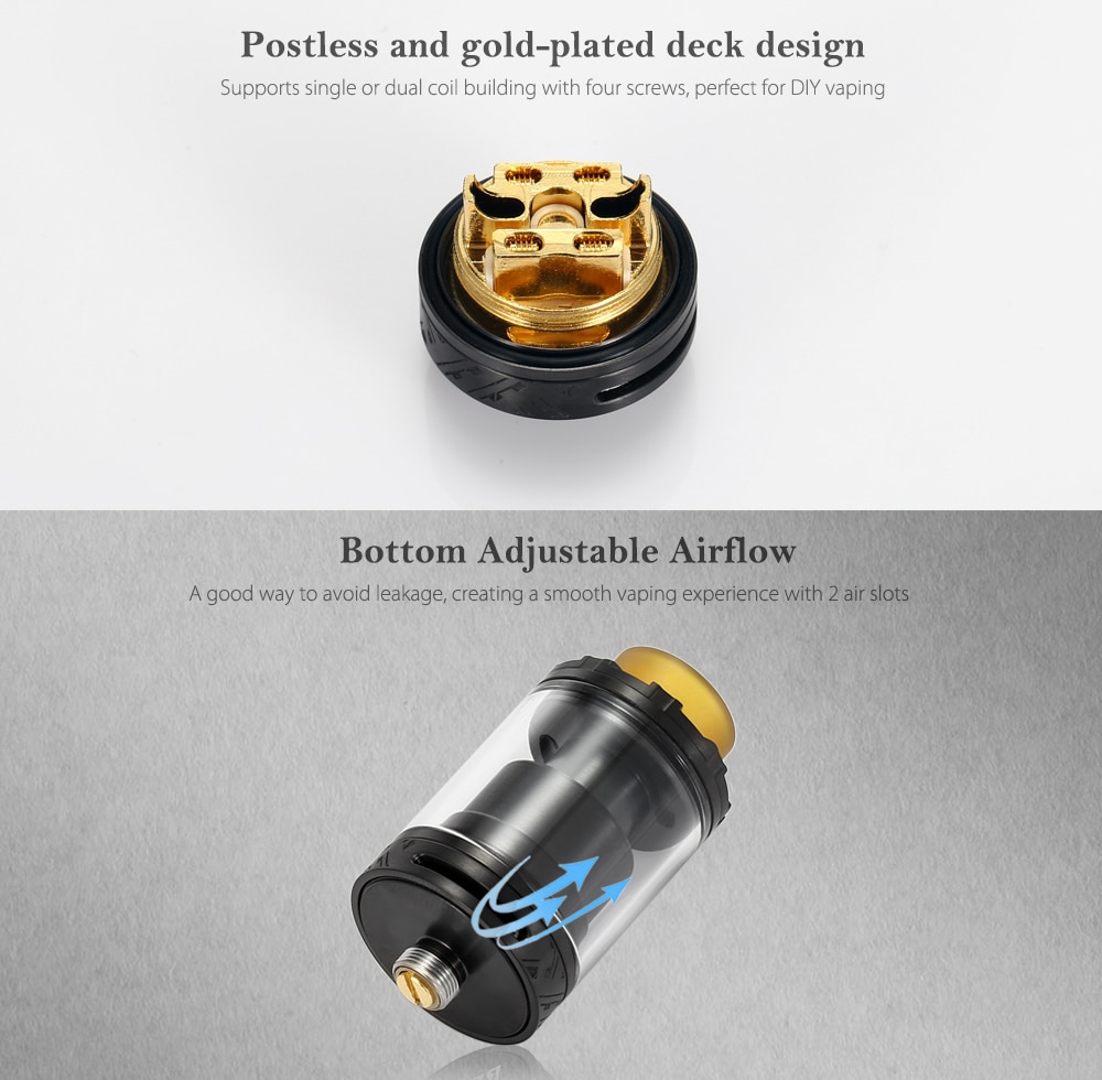 ST Version RL RTA Rebuildable Tank Atomizer- Golden