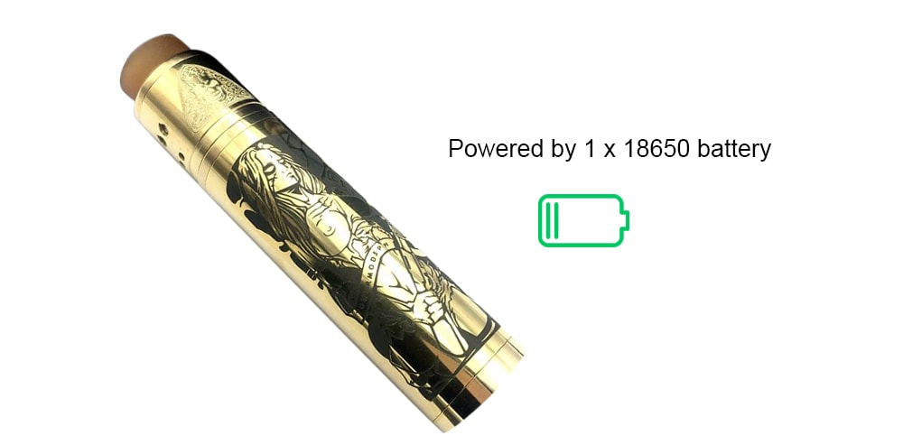 Tower Mechanical Mod Kit Supporting 1pc 18650 Battery - Gold