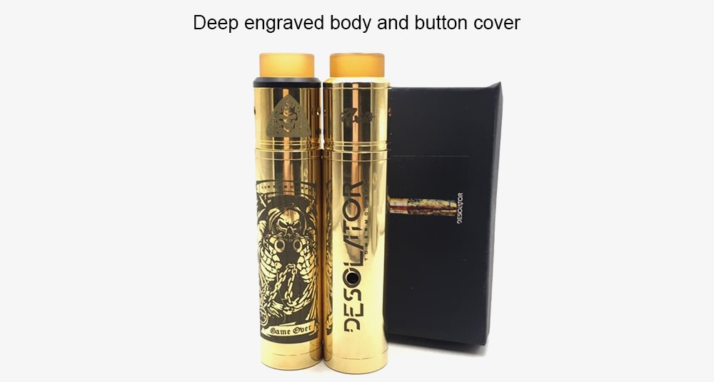 Tower Mechanical Mod Kit Supporting 1pc 18650 Battery - Gold