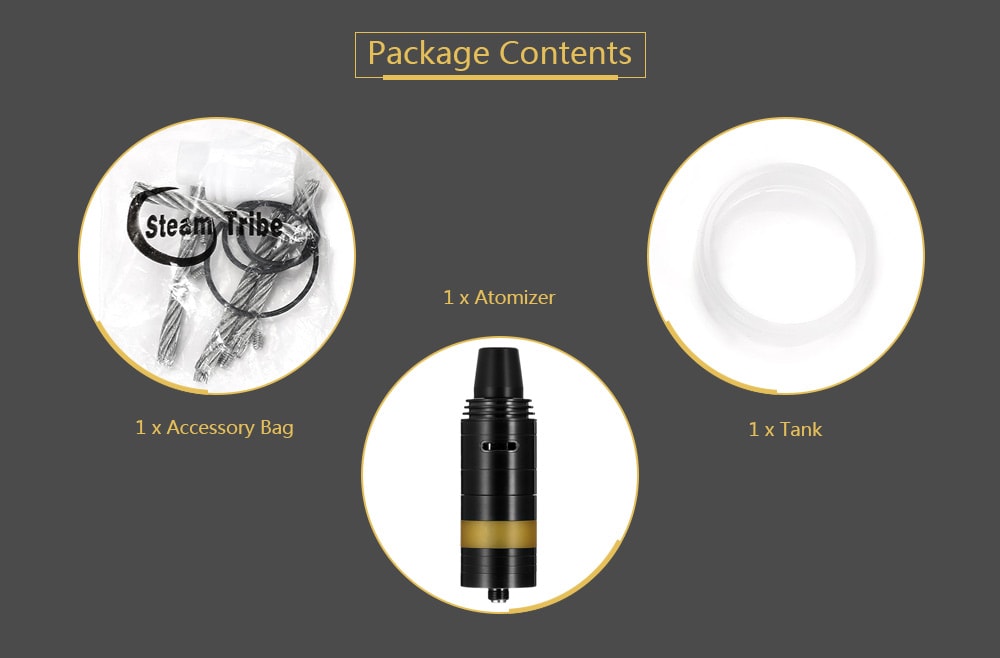 SK RTA Atomizer with 8ml / Side Adjustable Airflow / Dual Posts for E Cigarette- Black