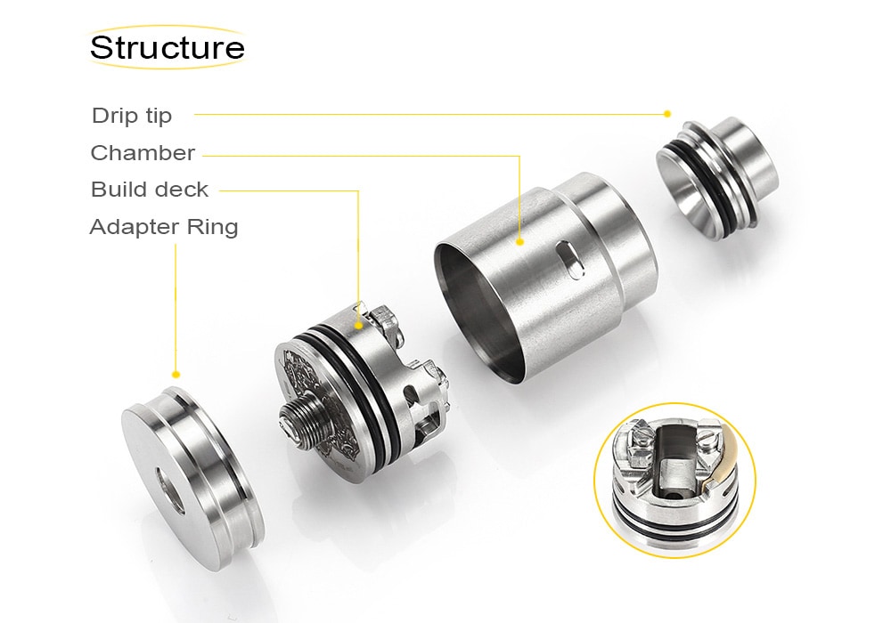 ST HA V3 Entheon RDA with 22mm Diameters for E Cigarette- Silver