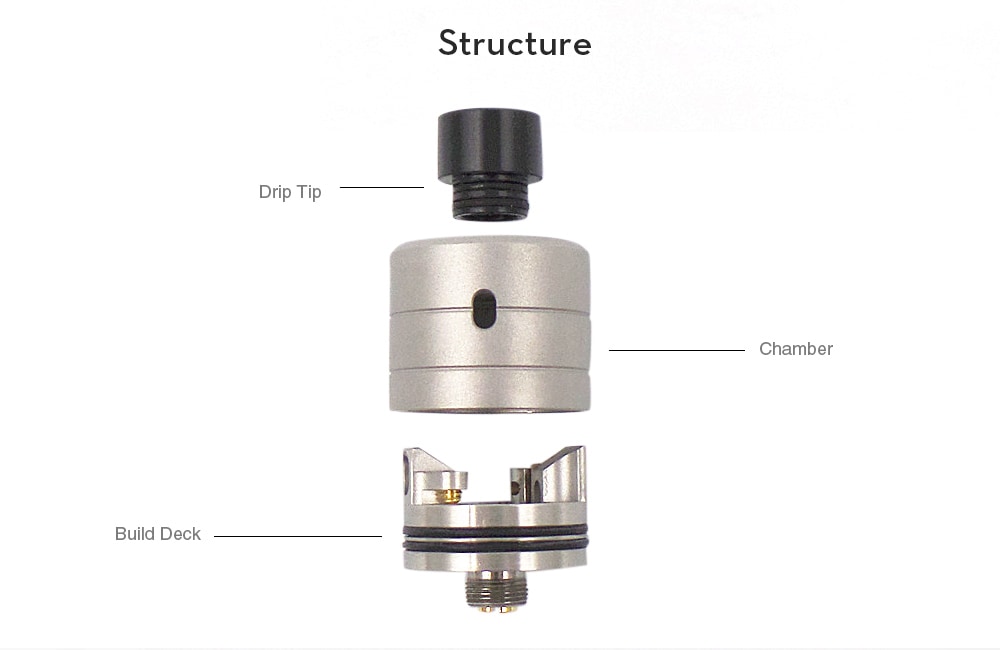 ST HA RDA with Side Airflow / BF Pin for E Cigarette- Silver