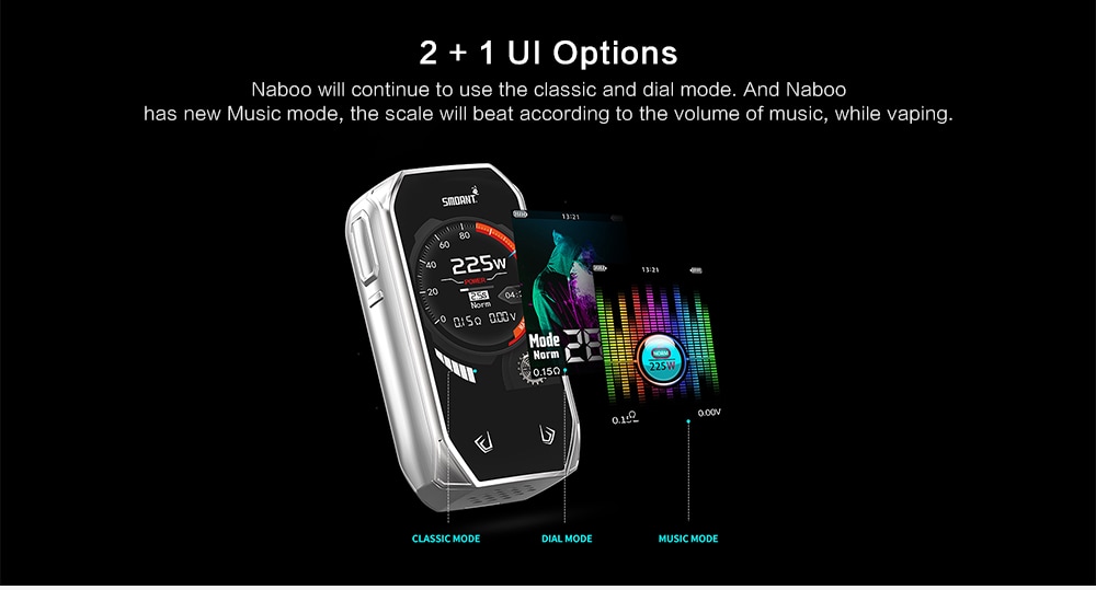 Smoant Naboo 225W TC Kit with Naboo Tank for E Cigarette- Black