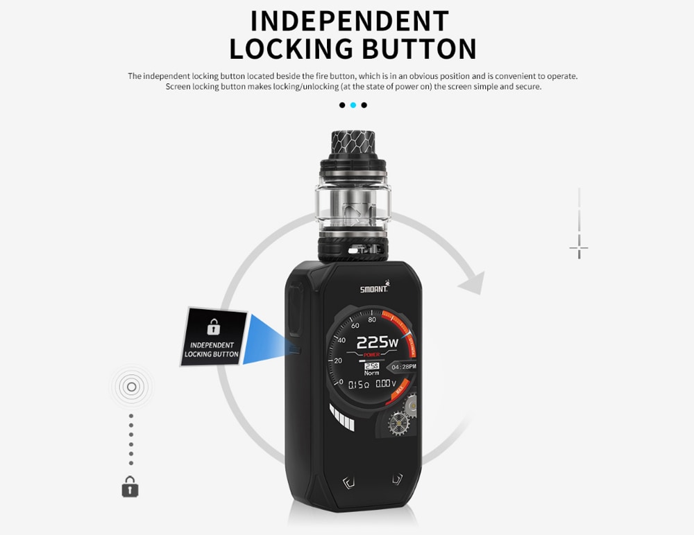 Smoant Naboo 225W TC Kit with Naboo Tank for E Cigarette- Black