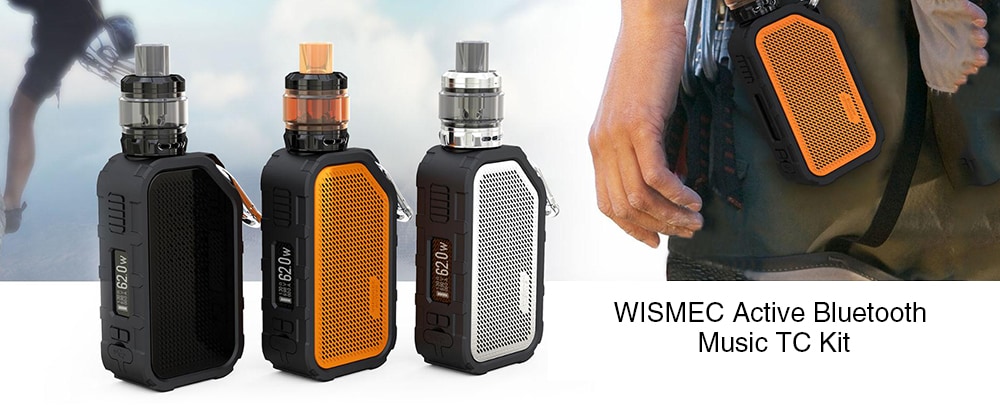 WISMEC Active Bluetooth Music TC Kit with 4.5ml Amor NS Plus Atomizer / Built-in 2100mAh Li-ion Battery- Black