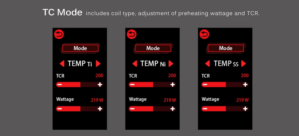 SMOK Morph 219 Touch Screen IQ-S Chip Various Modes 219W Mod Kits with TF219 Tank 6.0ml Standard Edition- Black