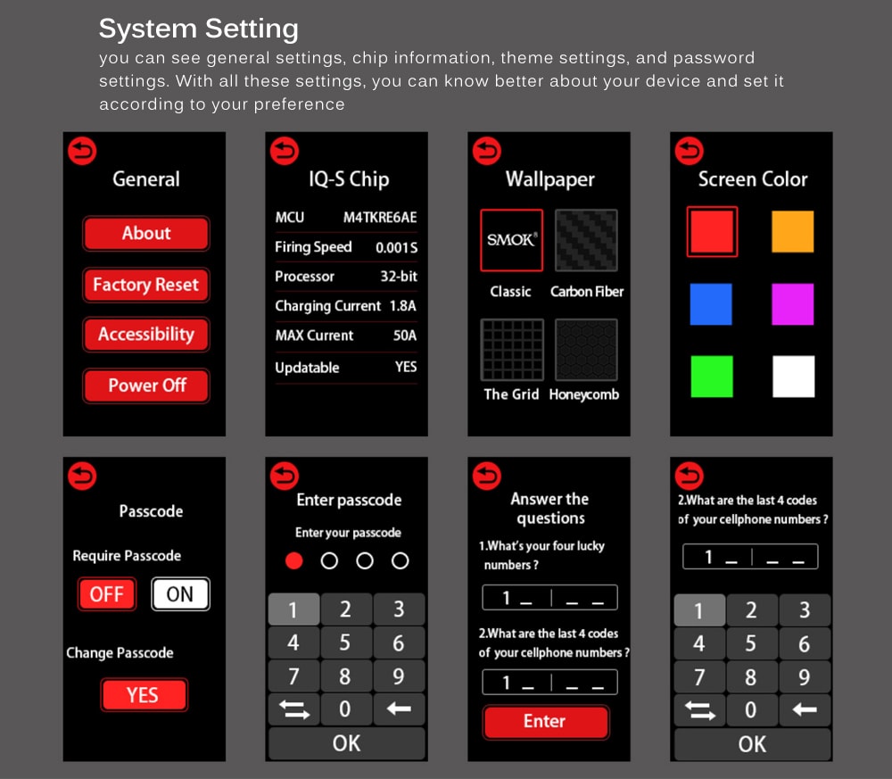 SMOK Morph 219 Touch Screen IQ-S Chip Various Modes 219W Mod Kits with TF219 Tank 6.0ml Standard Edition- Black