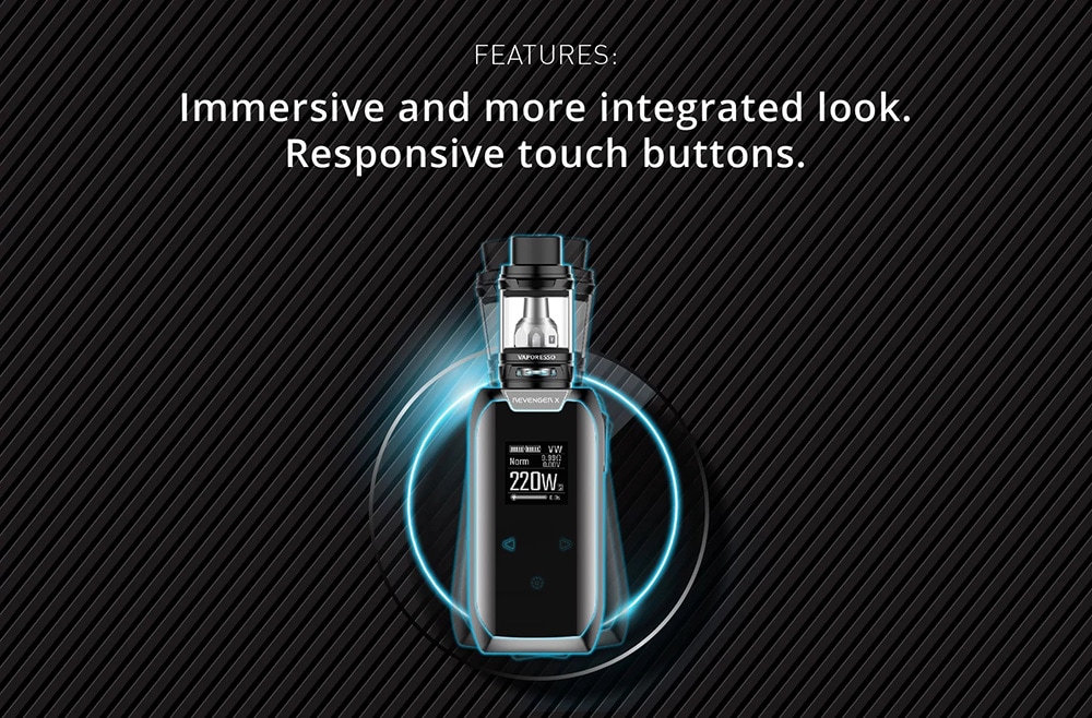 Vaporesso Revenger X 220W TC Kit with NRG Tank / 100 - 315C / 200 - 600F / Supporting 2pcs 18650 Batteries for E Cigarette  - Green
