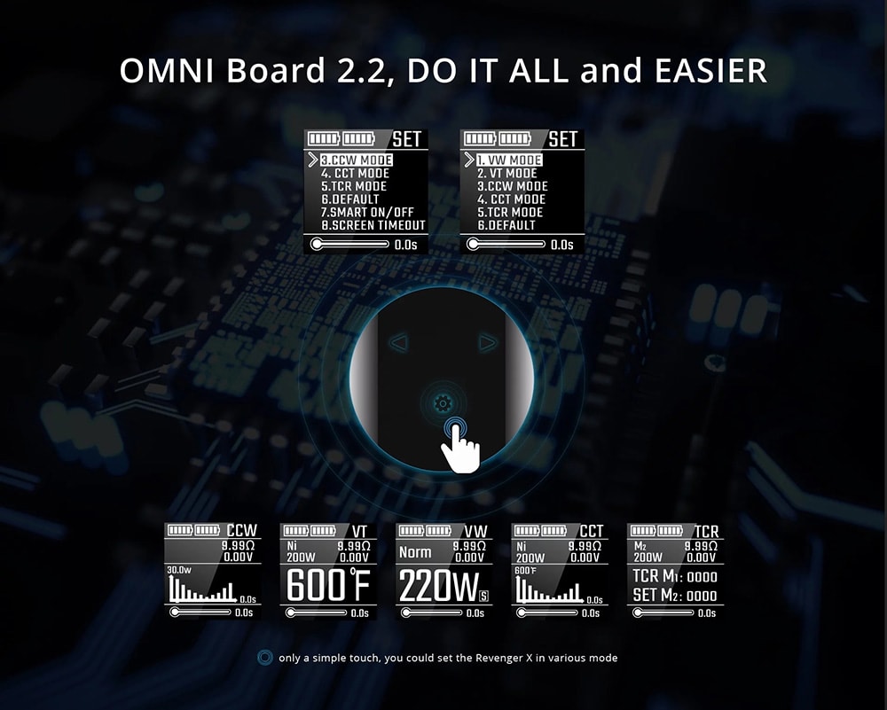 Vaporesso Revenger X 220W TC Kit with NRG Tank / 100 - 315C / 200 - 600F / Supporting 2pcs 18650 Batteries for E Cigarette  - Green